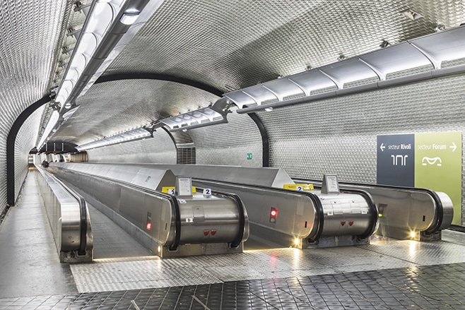Carreau Métro Châtelet-les-Halles, Design Jacques Anziutti & Patrick Berger